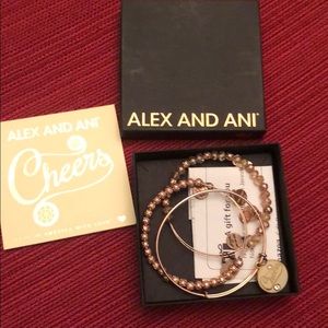 Alex and Ani Cheers set of 3 bracelets
